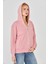 Kadın Tam Fermuarlı Kapüşonlu Pamuklu Eşofman Üstü Pembe 9508-P 8