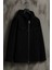 Erkek Oversize Premium Siyah Kapşonlu Mont 2