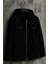 Erkek Oversize Premium Siyah Kapşonlu Mont 5