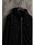 Erkek Oversize Premium Siyah Kapşonlu Mont 6