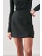 Bukle Kumaş Mini Etek Siyah 5