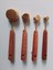 Gold Ölçü Kaşığı Seti 4lü Ahşap Saplı Ölçü Kaşığı Küçük Miktarları Ölçen Kaşıklar 3