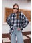 Pamuklu Ekose Oduncu Kadın Gömlek Oversize 1