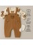 Bebek Erkek 3'lü Tulum Takımı - Ayıcık Desenli Badi Ayı Nakışlı Salopet ve Çorap Seti Pamuklu 1