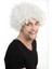 Beyaz Renk Kıvırcık Afro Bonus Peruk (K95) 2