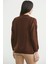 V Yaka Salaş Düğmeli Triko Hırka - Kahve 5