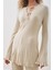 Volanlı Lastik Örgü Tunik Bej 4