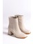 Lucinda Kadın Kışlık Bej Kalın Topuklu Bot 1
