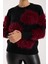 Kadın Siyah-Bordo Sakal Iplik Bisiklet Yaka Triko Kazak 3