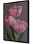 Pembe Lale Yağlı Boya Görünümlü Ahşap Dekoratif Tablo Dikdörtgen Tablo 5
