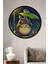 Totoro Kurbağa ve Civcivler Yağlı Boya Görünümlü Dekoratif Ahşap Tablo Yuvarlak Tablo 2