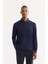 Erkek Lacivert Polo Yaka Pamuklu Basic Slim Fit Sweatshirt B001080 8
