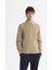 Erkek Vizon Polo Yaka Pamuklu Basic Slim Fit Sweatshirt B001080 6
