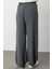 Geniş Paça Beli Lastikli Gri Triko Jogger Pantolon 4