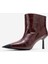Rassel Bordo Baskı Mat Burunlu Kadın Ince Topuklu Bot 4