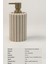 Krem Polyresin Sıvı Sabunluk | Modern Çizgili Tasarım 375 ml Banyo Aksesuarı 7,5 x 18 cm 2