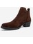 Dovena Kahverengi Süet Hakiki Deri Lastikli Kadın Topuklu Bot 4