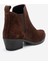 Dovena Kahverengi Süet Hakiki Deri Lastikli Kadın Topuklu Bot 5