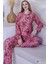 Sude Kadın Pembe Süet Kadife Kumaş Pijama Takımı 1