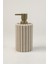 Krem Polyresin Sıvı Sabunluk | Modern Çizgili Tasarım 375 ml Banyo Aksesuarı 7,5 x 18 cm 8