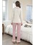 Toz Pembe Fırfır Detaylı Yeni Sezon Şık Pijama Takımı 4