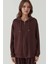 Kadın Modal Touch Fermuarlı Kapşonlu Sweatshirt Kestane Kahvesi 7