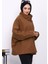 Kahverengi Cepli Oversize Kaşe Kaban 3