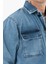 Erkek Buz Mavisi Kot Ceket Relax Fit Kapaklı Çift Cepli Gömlek Yaka 6