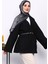 Siyah Kemerli Oversize Buklet Ceket 3
