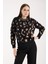 Kadın Siyah Sakal Iplik Taş ve Inci Detaylı Bisiklet Yaka Triko Kazak 2
