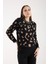 Kadın Siyah Sakal Iplik Taş ve Inci Detaylı Bisiklet Yaka Triko Kazak 5