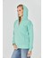 Kadın Tam Fermuarlı Kapüşonlu Pamuklu Eşofman Üstü Mint 9508-M 7