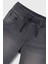 Erkek Çocuk 8-18 Yaş Lastikli Bel Denim Şort 6282 Gri 3
