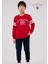 Erkek Çocuk Lisans Baskı Detaylı & Pamuklu Kırmızı Eşofman Takımı L1.USP.220.1.001 2