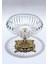 18 cm Kesme Kristal Dekor Gold Ayak Cam Kase Vertical Desen 3