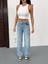 N91 Wide Leg Jean Yüksek Bel Buz Mavi Pantolon 6