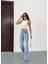 N91 Wide Leg Jean Yüksek Bel Buz Mavi Pantolon 8