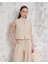 Broşlu Yelek Pantolon Takım Bej S255821 2