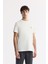 Erkek Ekru Bisiklet Yaka Bi-Stretch Baskılı Regular Fit T-Shirt B001040 7