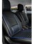 Fiat Siena Uyumlu Yarı Deri Oto Koltuk Kılıfı Tam Set Vena Siyah-Mavi 1