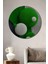 Yeşil Beyaz Modern Soyut Sanat Ahşap Dekoratif Tablo Yuvarlak Tablo 1