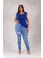 Büyük Beden Skinny Yırtık Denim Pantolon Mavi 3