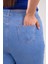 Büyük Beden Skinny Yırtık Denim Pantolon Mavi 4