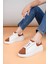 LC109 Beyaz Taba Süet Kadın Sneaker 1