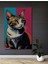 Pop Art Kedi Yağlı Boya Görünümlü Ahşap Dekoratif Tablo Dikdörtgen Tablo 1