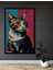 Pop Art Kedi Yağlı Boya Görünümlü Ahşap Dekoratif Tablo Dikdörtgen Tablo 2