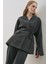 Aroa Bağlamalı Kaşe Ceket Antrasit 1