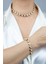 Kristal Taşlı Bronz Kolye Bileklik Set 1