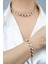Kristal Taşlı Bronz Kolye Bileklik Set 2