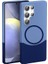 Spia Galaxy S25 Ultra Kılıf M-Safe Şarj Özellikli Mıknatıslı Spıa Duble Kapak - Lacivert 2